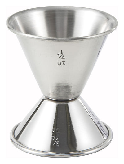 Winco J-2 3/4 Oz. X 1-1/4 Oz. Stainless Steel Jigger with Dual Measurements