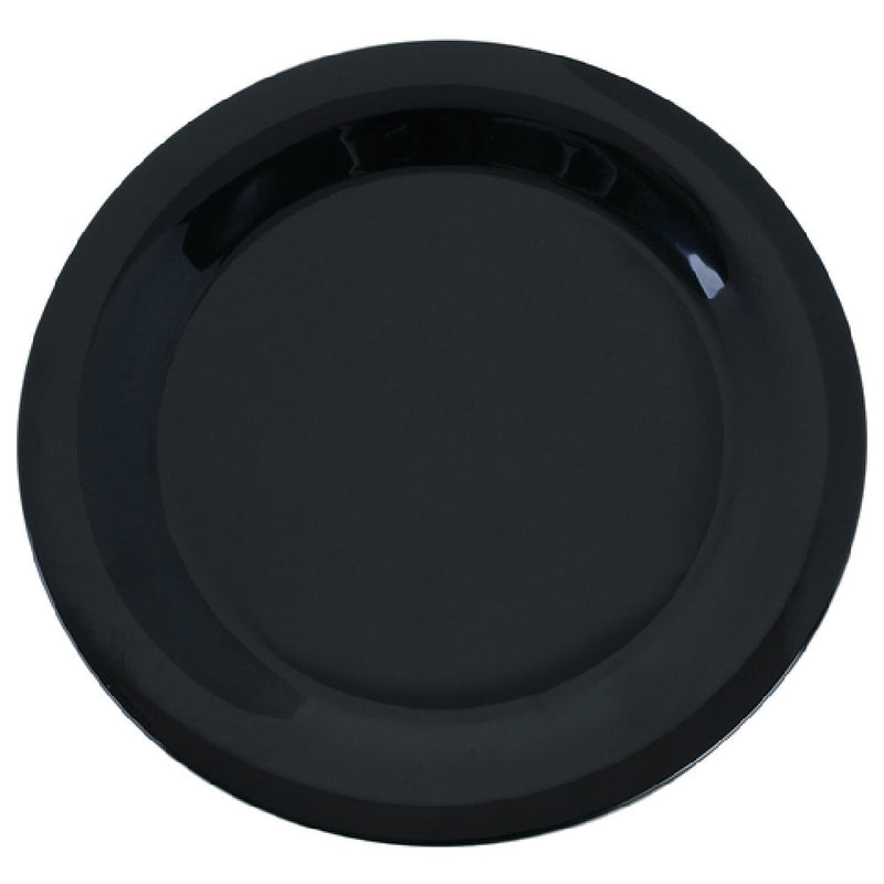 Carlisle 3300203 10 Inch Narrow Rim Dinner Plate Break Resistant Melamine Black