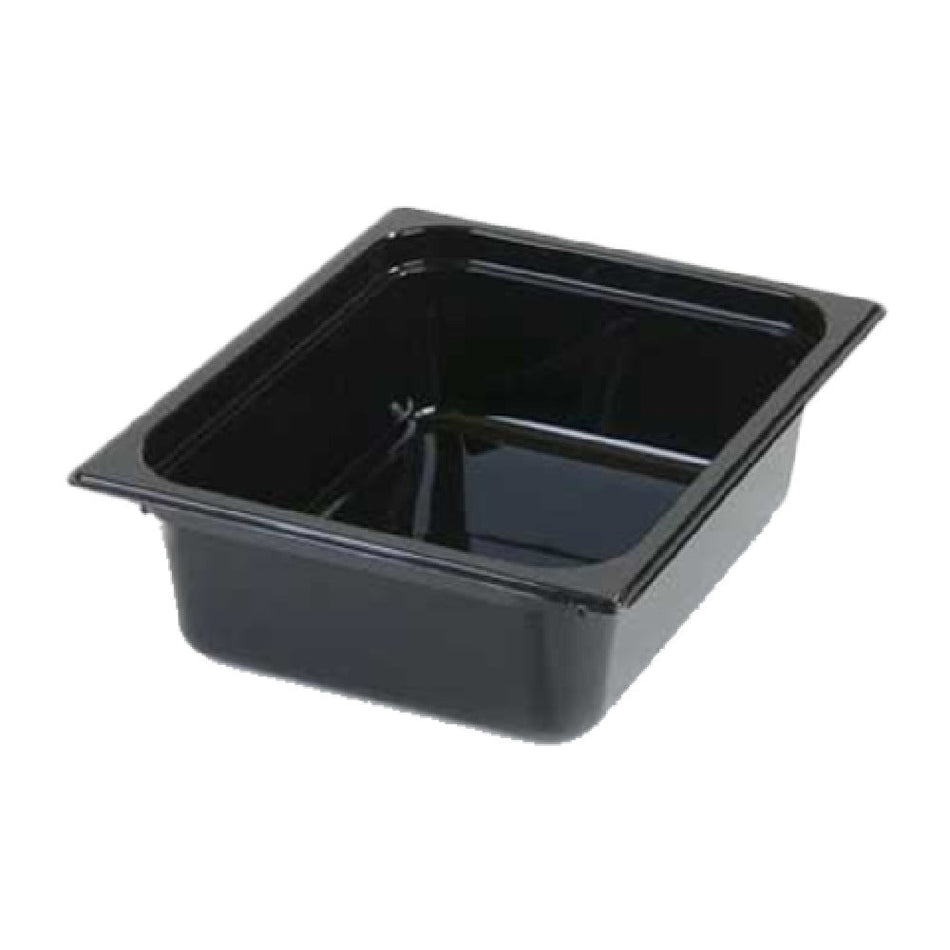 Carlisle 10221B03 12.75 Inch Black Food Pan 5.5 Quart Polycarbonate with Molded-in Capacity Indicators