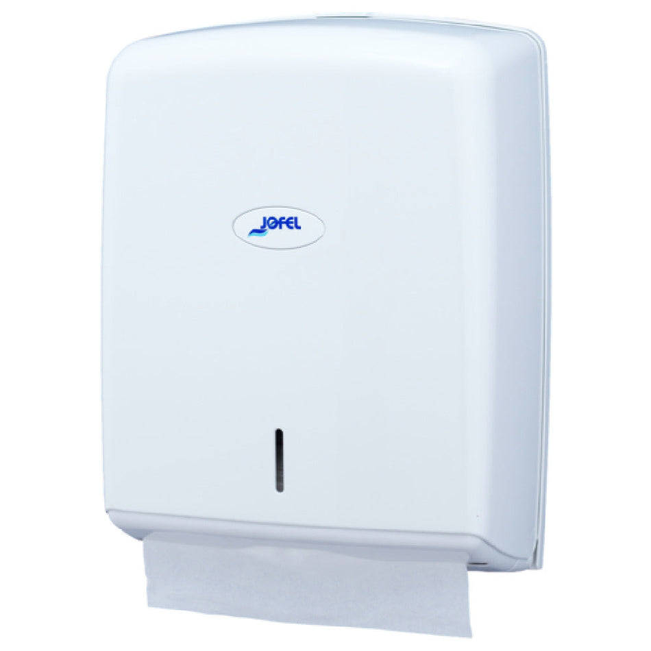 Carlisle T1600WH 10 Inch White Manual Paper Towel Dispenser with Viewing Window