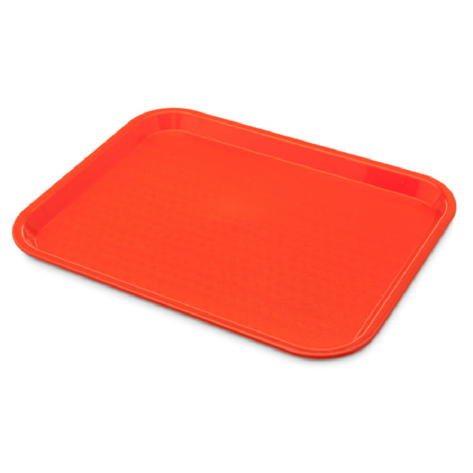 Carlisle CT101424 13-7/8 Inch Cafeteria Tray Rectangular Orange Polypropylene