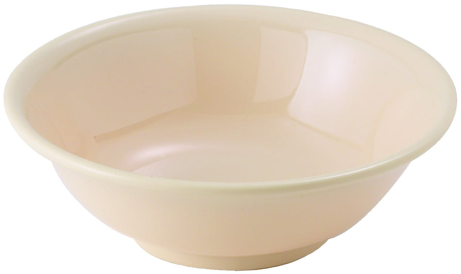 Winco MMB-22 22 Oz. Round Rimless Bowl Tan Melamine Dishwasher Safe