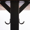 Rockless Table T-Base foot detail showing the self-leveling contact points along the T-shaped rail