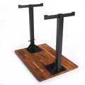 Rockless Table T-Base mounting plate showing the attachment points for a heavy rectangular top