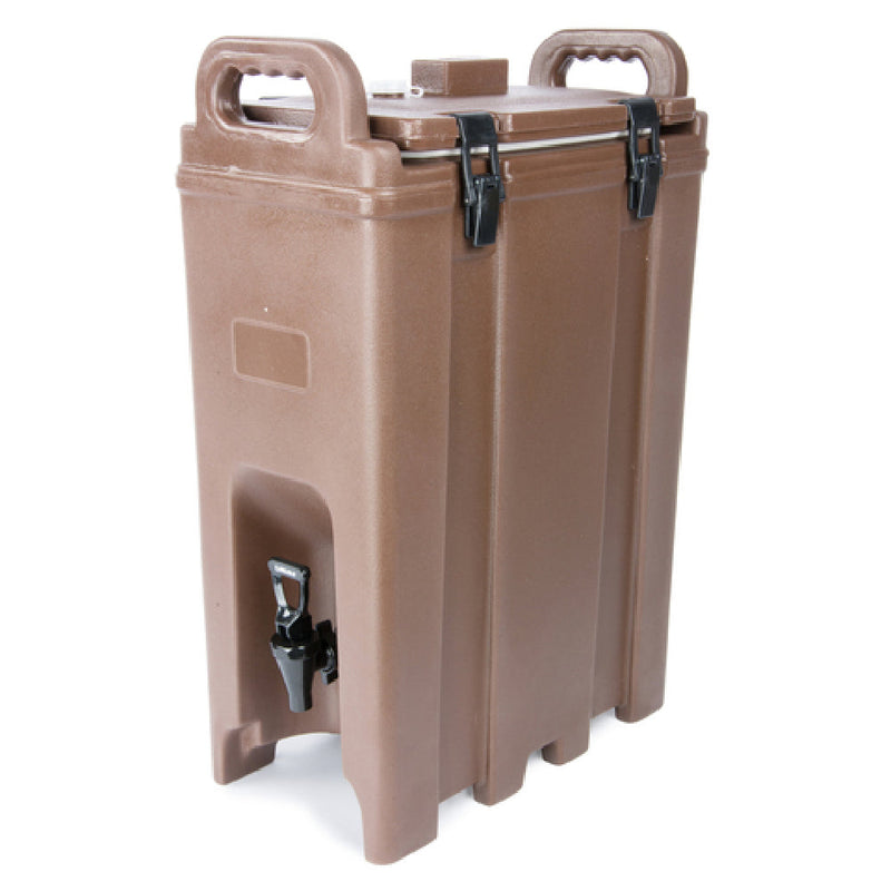 Carlisle LD500N01 16 Inch Insulated Beverage Server 5 Gallon with Latches Brown Plastic