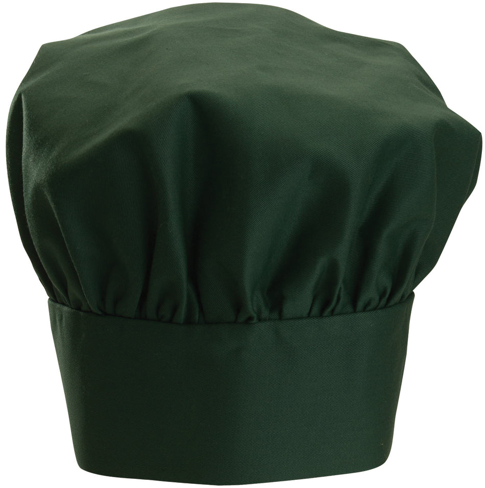 Winco CH-13GN Chef Hat 13H Adjustable Velcro Closure Green Poly Cotton