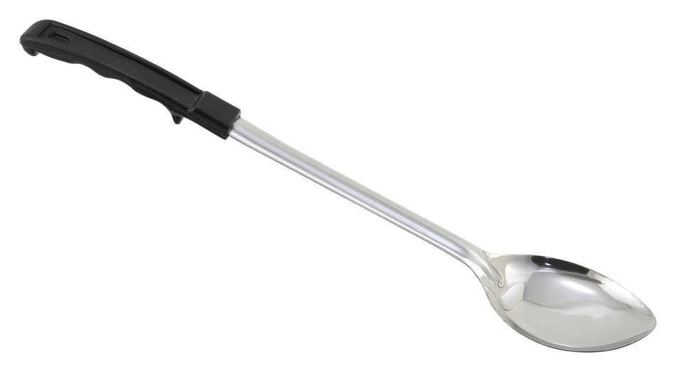 Winco BHON-15 15 Inch Basting Spoon Solid Stainless Steel Black Plastic Handle