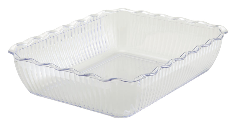Winco CRK-13C 13 Inch Clear Rectangular Deli Crock BPA Free SAN