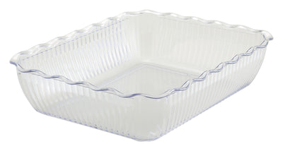 Winco CRK-13C 13 Inch Clear Rectangular Deli Crock BPA Free SAN