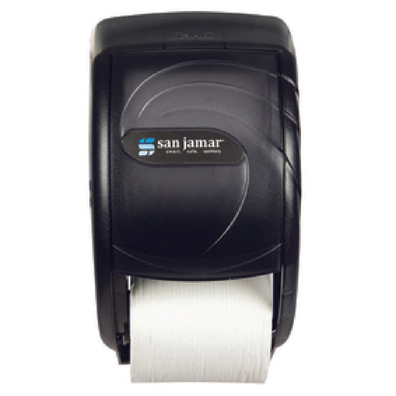 Carlisle R3590TBK 7-1/2 Inch Duett Bath Tissue Dispenser Break-Resistant Plastic Black Pearl