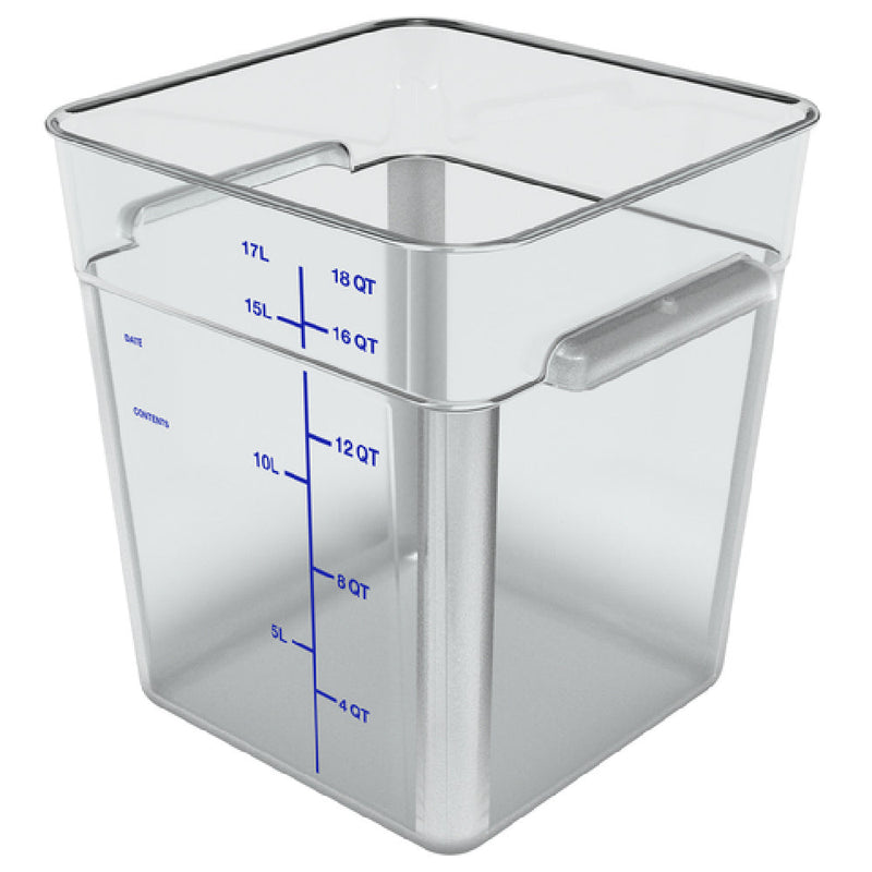 Carlisle 11955AF07 18 Quart Food Storage Container Square Polycarbonate Clear