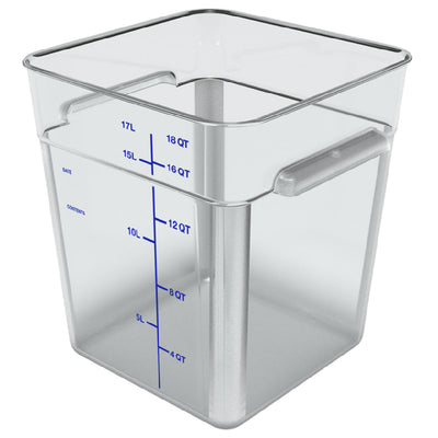 Carlisle 11955AF07 18 Quart Food Storage Container Square Polycarbonate Clear