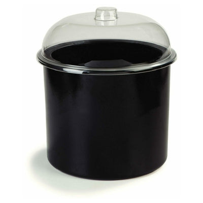 Carlisle CM101203 12 Inch Portable Ice Cream Server - Black Plastic Clear Lid Mobile Service
