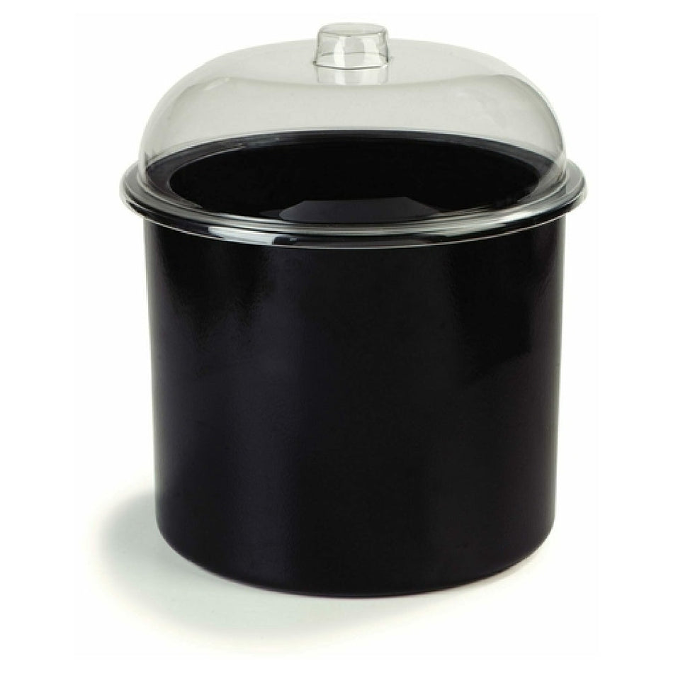 Carlisle CM101203 12 Inch Portable Ice Cream Server - Black Plastic Clear Lid Mobile Service