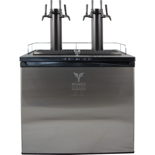 KOMOS® Double-Wide Commercial Kegerator - Matte Black with 4 NukaTap Faucets