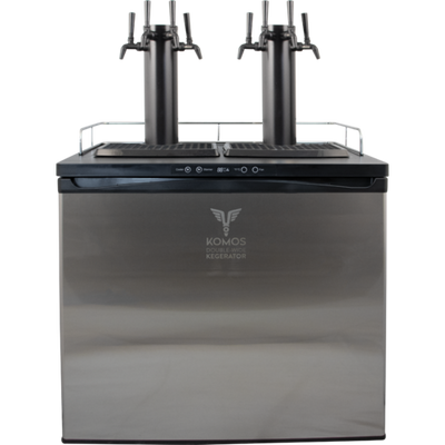 KOMOS® Double-Wide Commercial Kegerator - Matte Black with 4 NukaTap Faucets