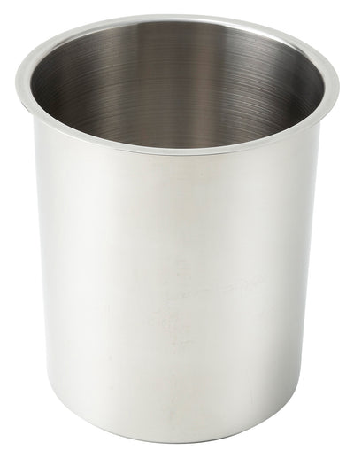 Winco BAM-6 6 Quart Stainless Steel Bain Marie Round Bent Rim Mirror Finish