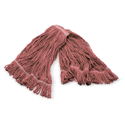 Carlisle 369325M05 Large Anti-Microbial Wet Mop Head Loop-End Red Cotton/Synthetic