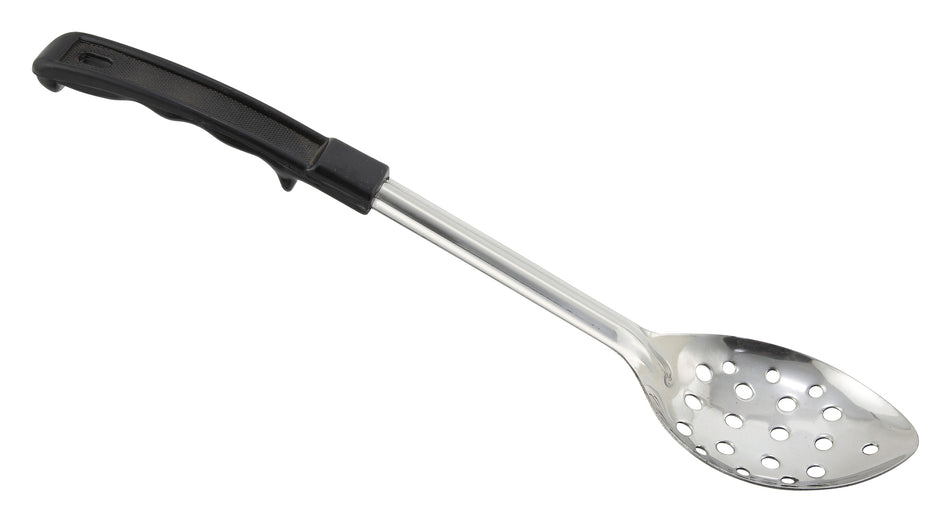 Winco BHPN-13 13 Inch Long Perforated Basting Spoon Insulated Black Handle Stainless Steel
