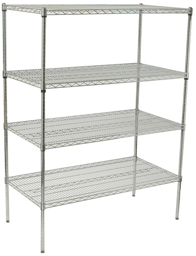Winco VCS-1836 36 Inch 4 Tiers Wire Shelving Unit Chrome Finish