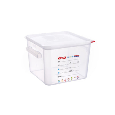 Carlisle 11855 12.6 Quart Food Storage Container Square with Airtight Lid Polypropylene Clear