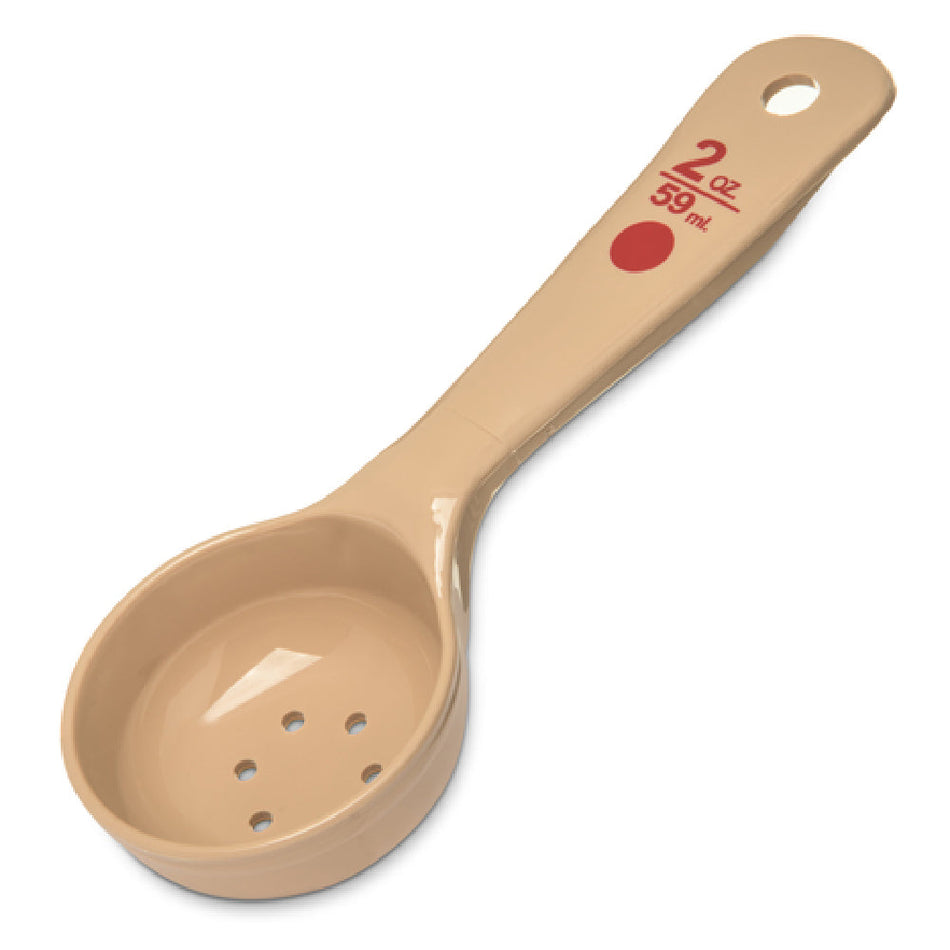 Carlisle 436206 Measure Miser 2 Oz Perforated Spoon Plastic Beige
