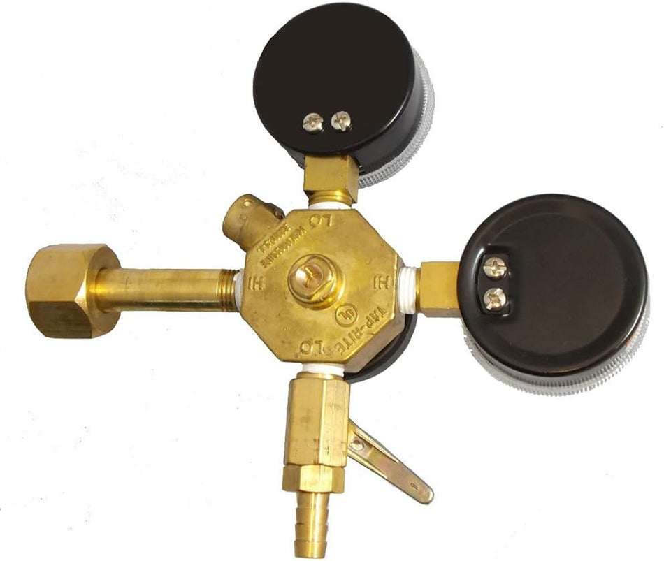 Taprite Co2 Primary Regulator 3741-BR Draft Beer, Wine, Soda Compatible - Dual High Pressure Gauge