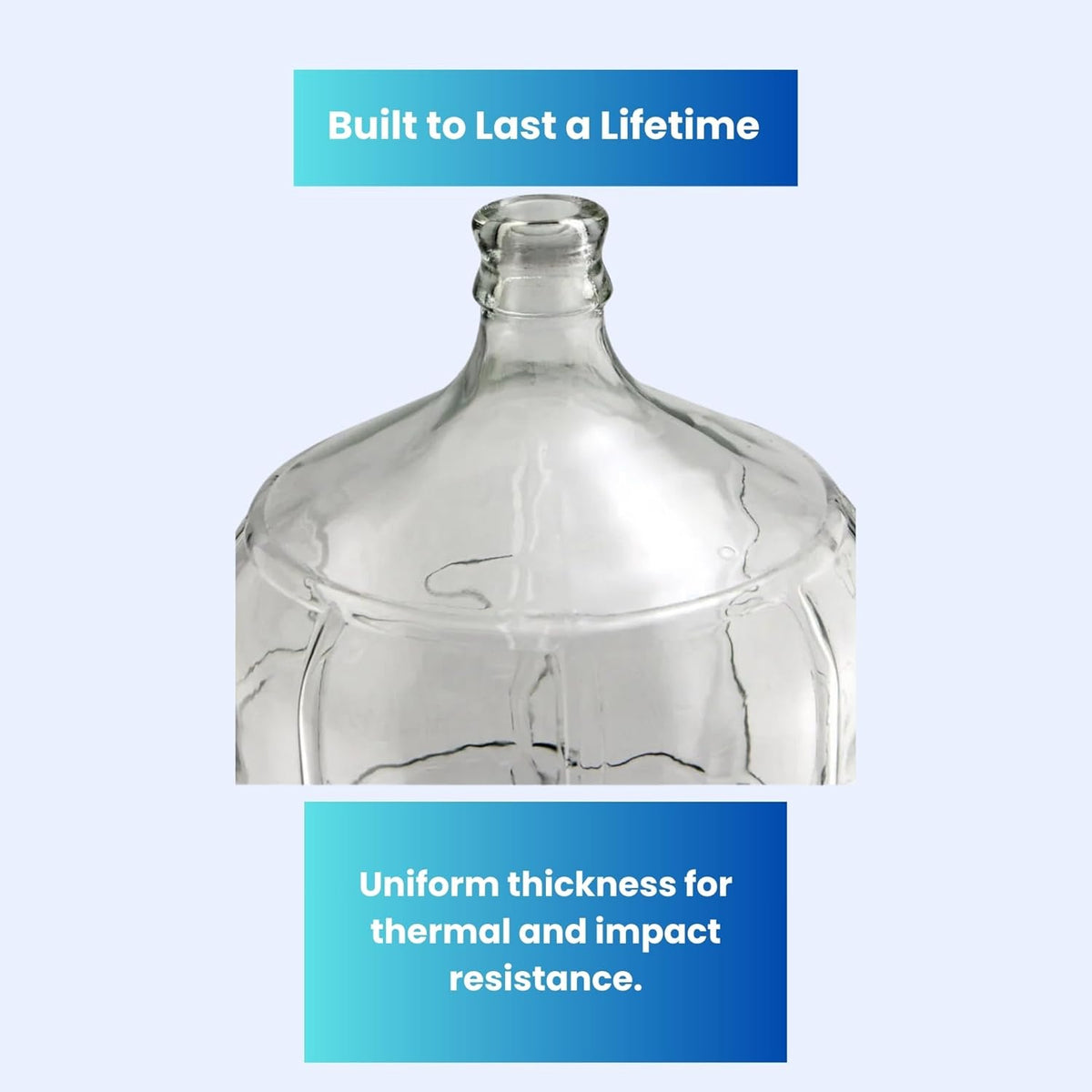 5 Gallon Glass Water Jug | PlasticFree Pure Water Storage Bottle |  BPAFree, No Microplastics, Reusable Glass Container for Drinking Water,  Fits Home ...