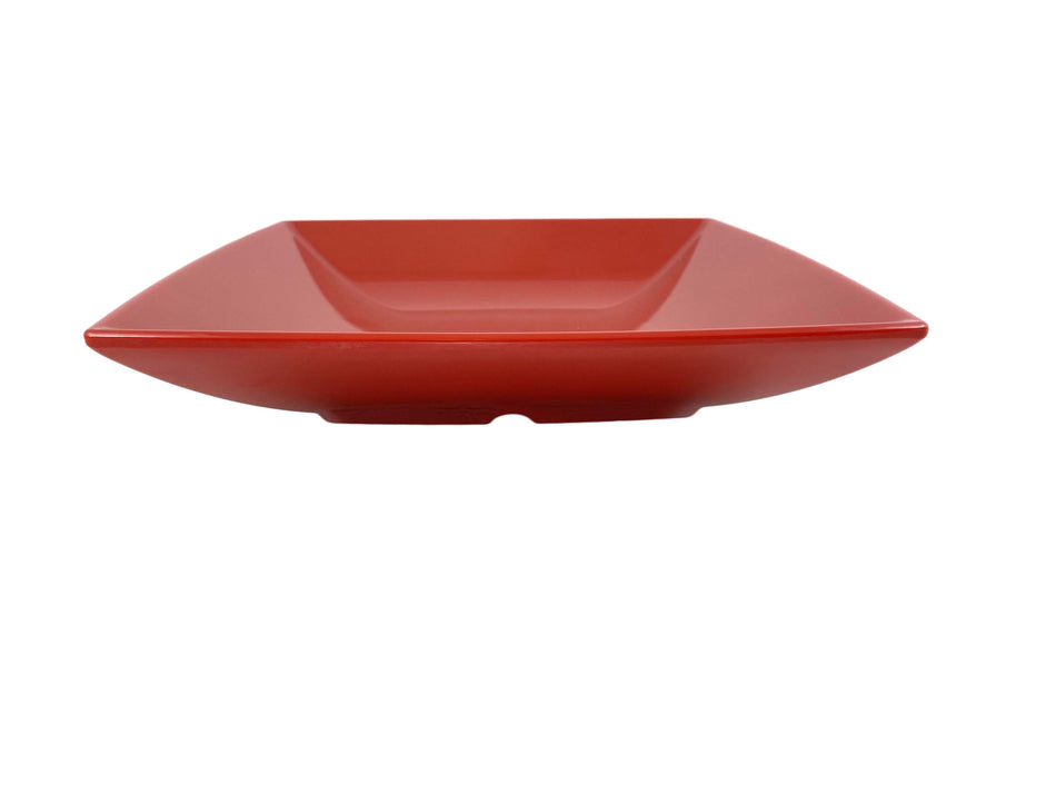 12 Pack 28 oz, 8-1/2" x 8-1/2", 1-5/8" Deep, Square Salad Bowl, Classic Pure Red Dinnerware, Melamine, BPA Free, Dishwasher Safe, Break-Resistant, Shatter-Resistant, No Microwave, No Oven, NSF
