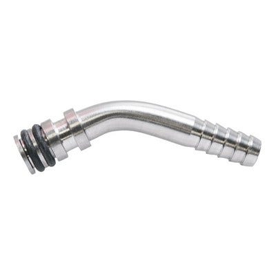 Taprite Fitting 1/4" SS Barb 45 Degree Double O-Ring