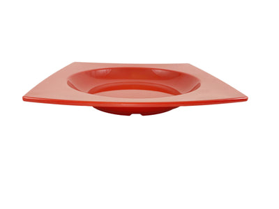 Thunder Group 63010PR 22 Oz Plastic Pasta Bowl Square Break-Resistant Red