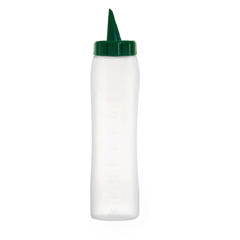 CFS 71279 34 Oz Squeeze Bottle Green Cap Dishwasher Safe Translucent