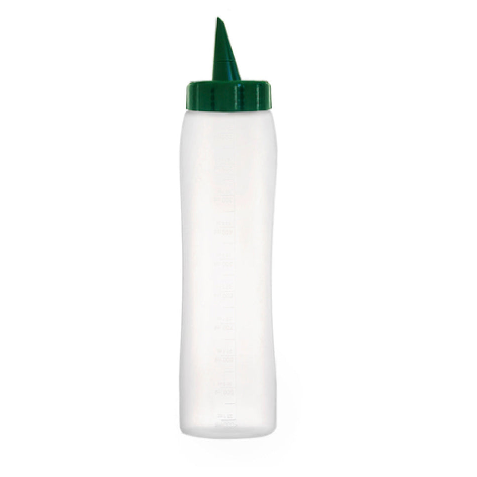 CFS 71279 34 Oz Squeeze Bottle Green Cap Dishwasher Safe Translucent