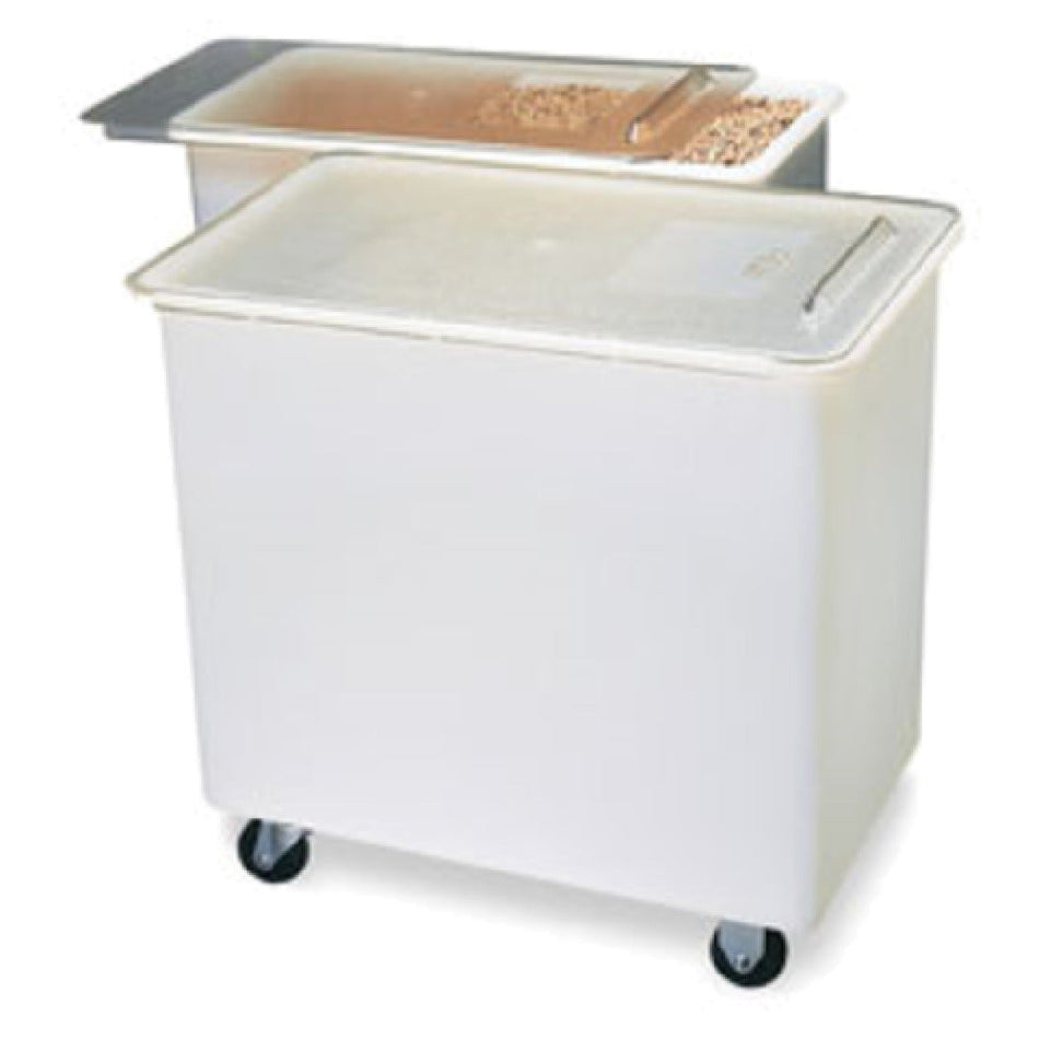 Carlisle BIN3602 29 Inch Mobile Ingredient Bin with Clear Sliding Lid Polyethylene White