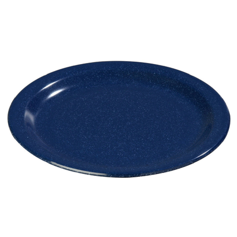 Carlisle 4350135 9 Inch Diameter Dinner Plate Reinforced Rim Melamine Café Blue