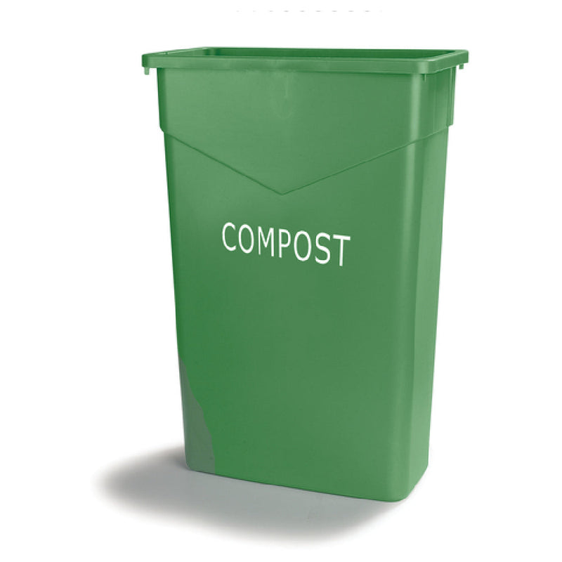 Carlisle 342023CMP09 20 Inch Rectangular Compost Waste Container Green Plastic