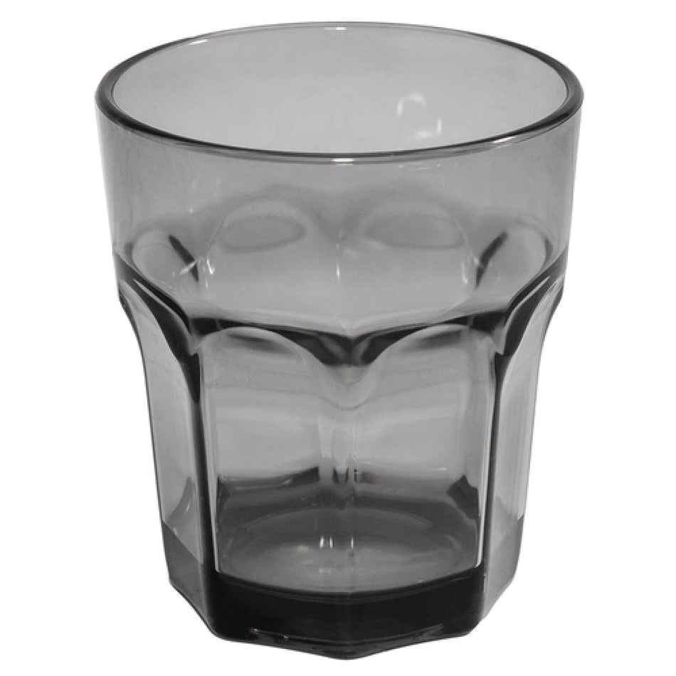 Carlisle 581218 12 Oz Faceted Smooth Black SAN Plastic Tumbler