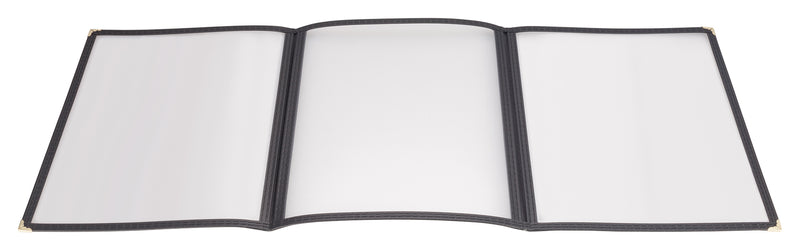 Winco PMCT-9K Overall 9-1/2 Inch x 12-1/8 Inch Menu Cover Plastic Triple Fold
