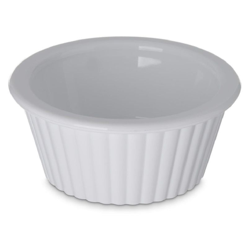 Carlisle 084302 1 Oz. Ramekin Fluted Narrow Rim White SAN