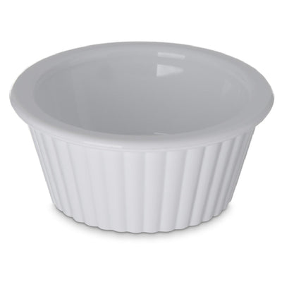 Carlisle 084302 1 Oz. Ramekin Fluted Narrow Rim White SAN