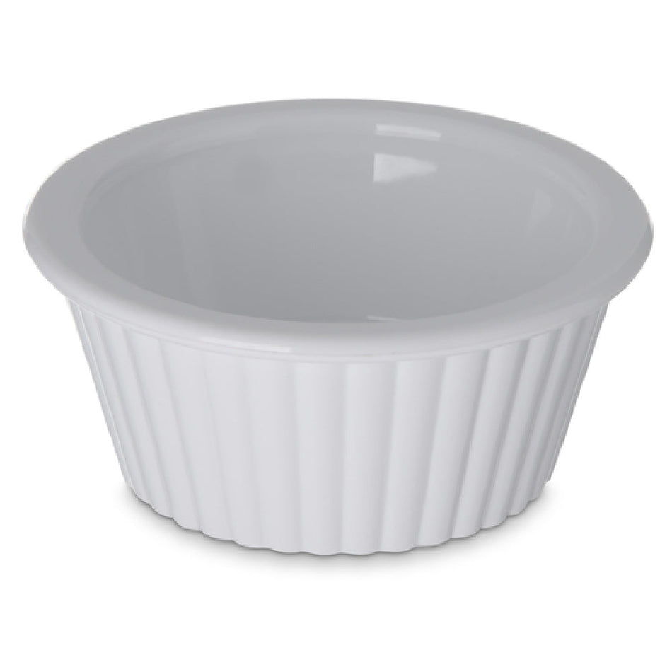 Carlisle 084302 1 Oz. Ramekin Fluted Narrow Rim White SAN