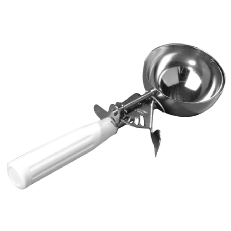 Carlisle 60300-6 Disher Size 6 4-2/3 Oz Ribbed Plastic Handle White Stainless Steel