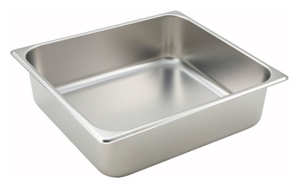Winco SPTT4 14 Inch 2/3 Size Steam Table Pan with Straight Sides Stainless Steel