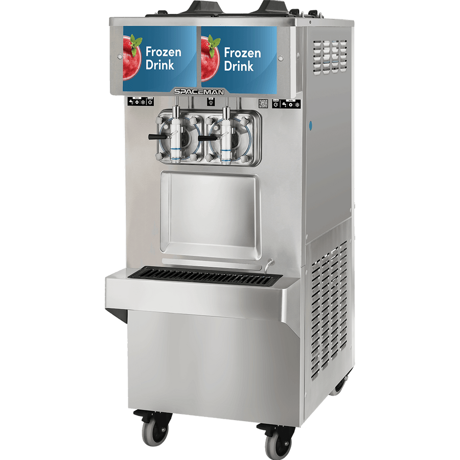 Spaceman 6795-CL 2-Flavor Floor-Standing Ultra-High-Output Commercial Frozen Drink & Slushie Machine, Margarita & Frozen Cocktail Maker, Dual 7.3 qt, 208-230V