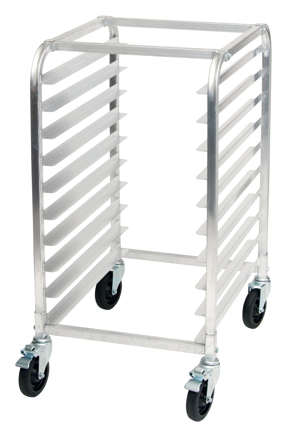 Winco ALRK-10BK 21 Inch Mobile Sheet Pan Rack Aluminum 400 lb Capacity with Rubber Casters