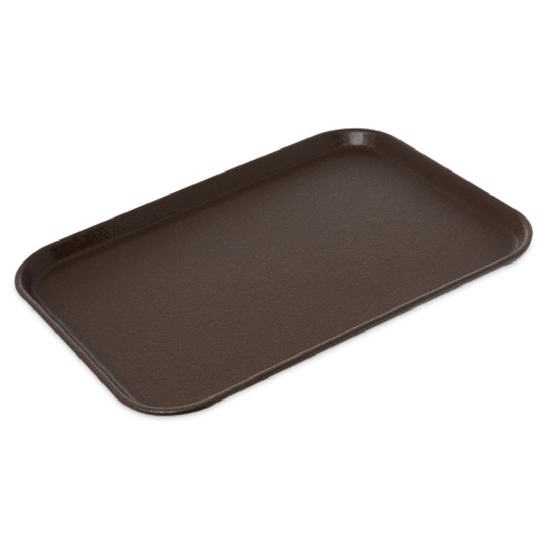 Carlisle 1814GR2076 18 Inch Brown Griptite Non-Skid Serving Tray Fiberglass