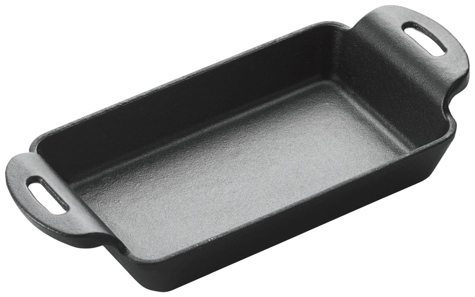 Winco CASM-7RT 14 Oz Mini Induction Server Rectangular Cast Iron Matte Black Enamel