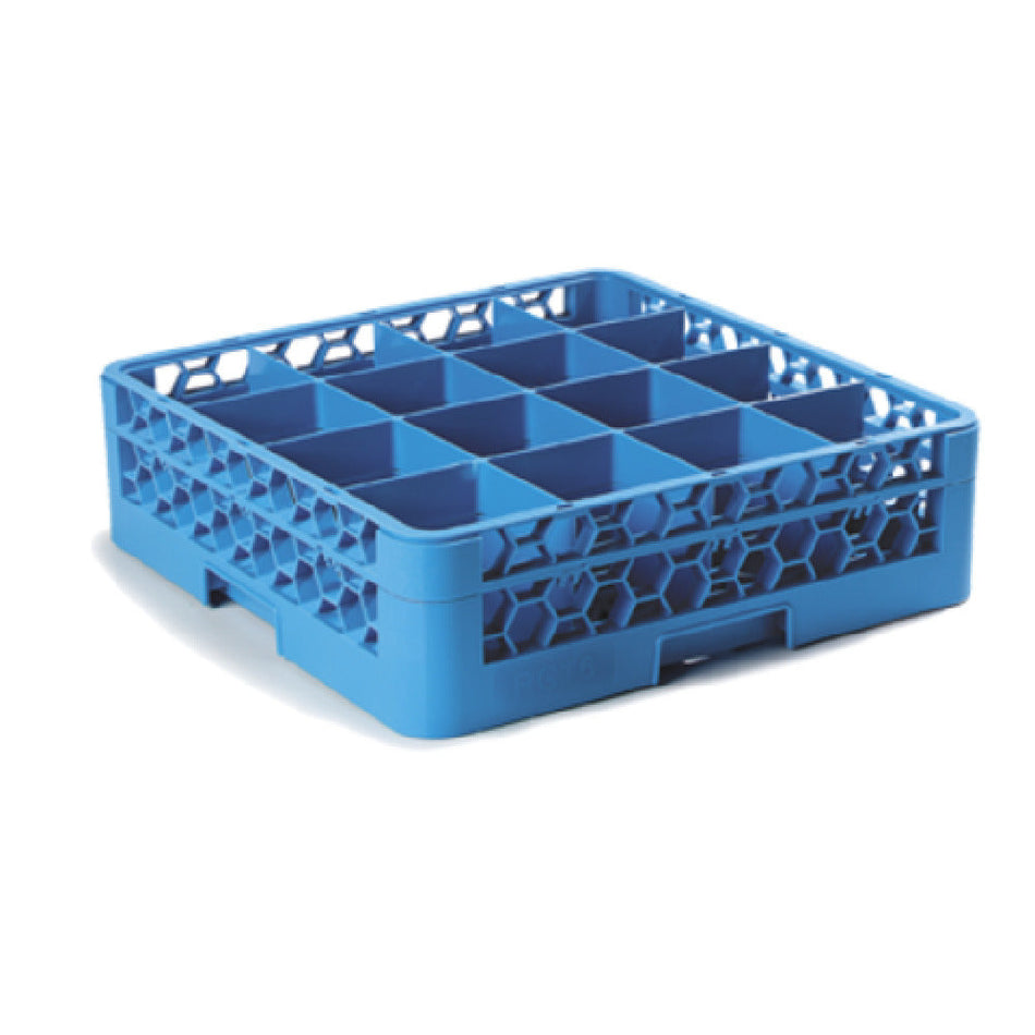 Carlisle RG16-114 Polypropylene Dishwasher Rack Blue with Extender 16 Compartments
