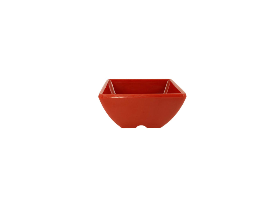 12 Pack 2-1/2 oz, 2-5/8" x 2-5/8", 1-3/8" Deep, Square Bowl, Classic Pure Red Dinnerware, Melamine, BPA Free, Dishwasher Safe, Break-Resistant, Shatter-Resistant, No Microwave, No Oven, NSF