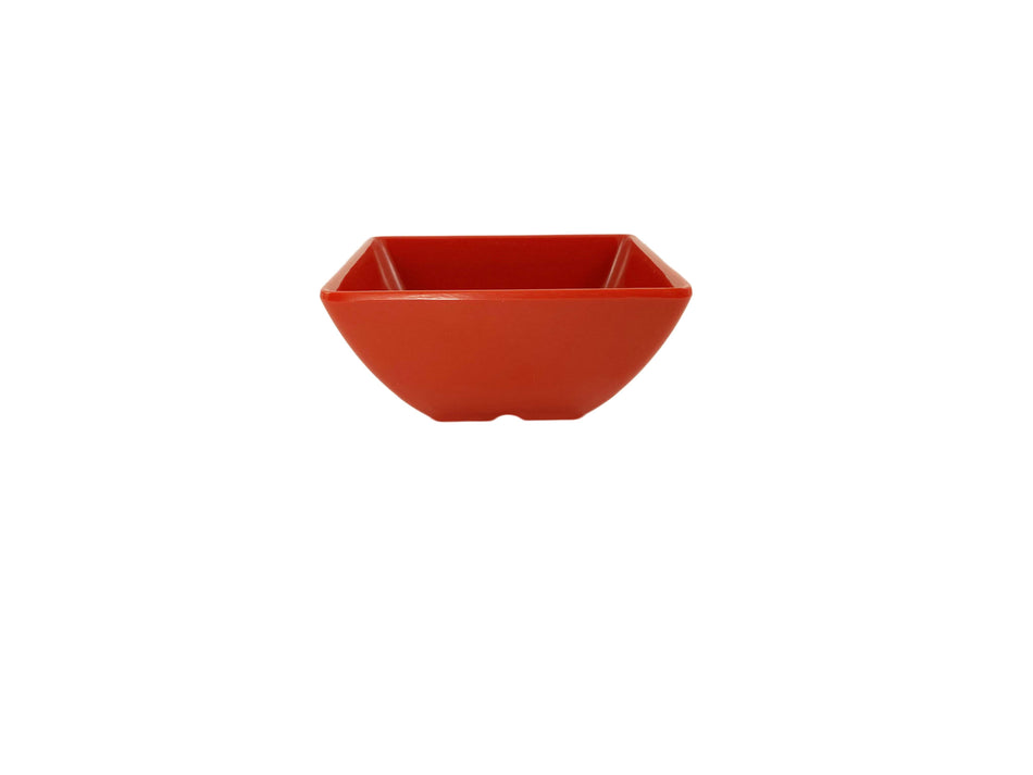 12 Pack 8 oz,  3-7/8" x 3-7/8", 1-3/4" Deep, Square Bowl, Classic Pure Red Dinnerware, Melamine, BPA Free, Dishwasher Safe, Break-Resistant, Shatter-Resistant, No Microwave, No Oven, NSF